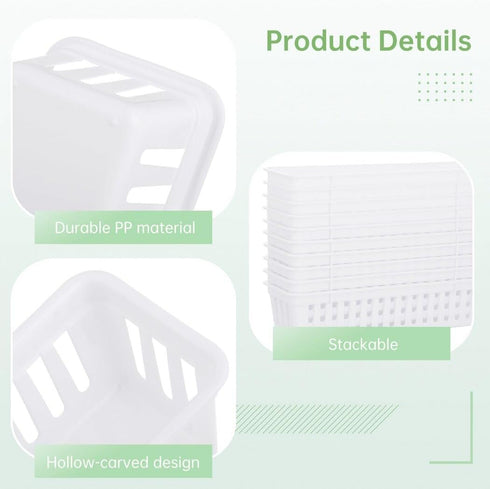 Lnrueg 20 PCS Classroom Storage Baskets - 10.2 x 3.1 x 2.4 inches, Durable Plastic Pencil Organizers for Home School