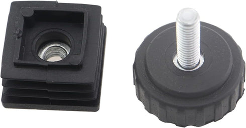 ZHYOHEN 4PCS 25x25Mm Black Square Insertable Furniture Levelers Floor Protectors Used for Fitness Equipment TV Stands