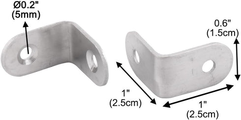 25 25 2mm 24pcs uxcell Stainless Steel Patio Fixing Shelf Shelves Corner Brace Joint Angle Bracket x x Silver Tone