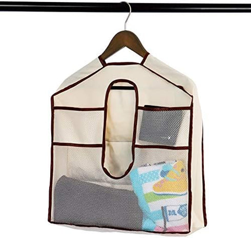 Hanger Diversion Safe, Hanging Closet Safe with Dual-Sided Pocket, Fits Under Hanging Clothes to Hide Guns Money Stash Jewelry Documents Valuables for Home, Travel, Office, Dorm(Beige) by Dearjana