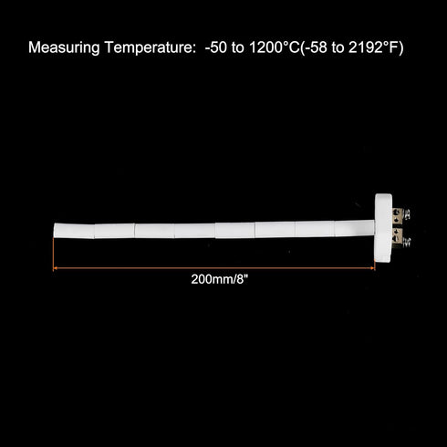MECCANIXITY K Type Ceramic Kiln Furnace Probe Thermocouple Sensor for Muffle Furnace Oven, High Temperature -50 to 1300°C(-58 to 2372°F) 1.5x200mm