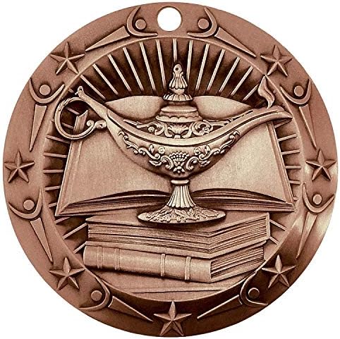 Decade Awards Academic Medal - 3 Inch Wide Gold or Silver Medal with Stars and Stripes Neck Ribbon