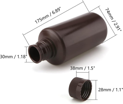 Bettomshin Plastic Lab Chemical Reagent Bottle 500ml Small Mouth Sample Sealing Liquid Storage Container Brown 1Pcs by Bettomshin