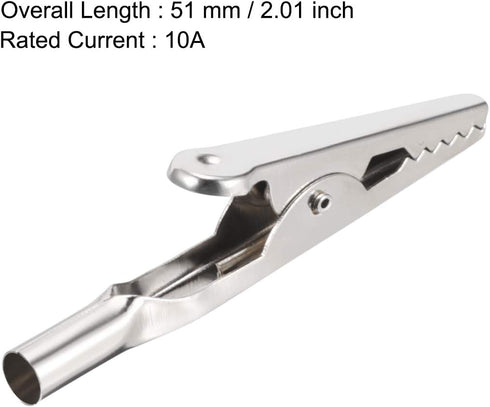 uxcell 20pcs 10A Heavy-Duty Alligator Clips, Battery Crocodile Electrical Test Clamps, Silver Tone