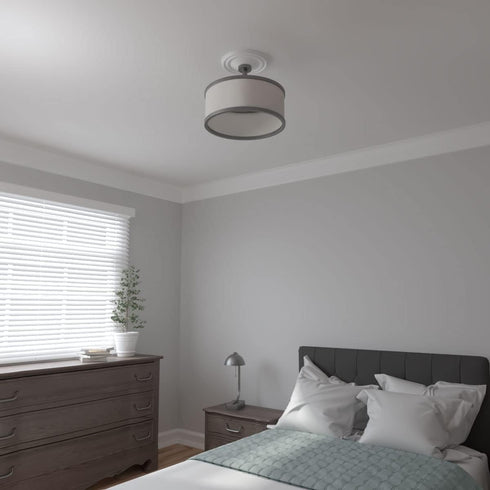 Ekena Millwork CM12RE Reece Ceiling Medallion, 12"OD x 1 3/4"P, Factory Primed (Fits Canopies up to 2 3/8")