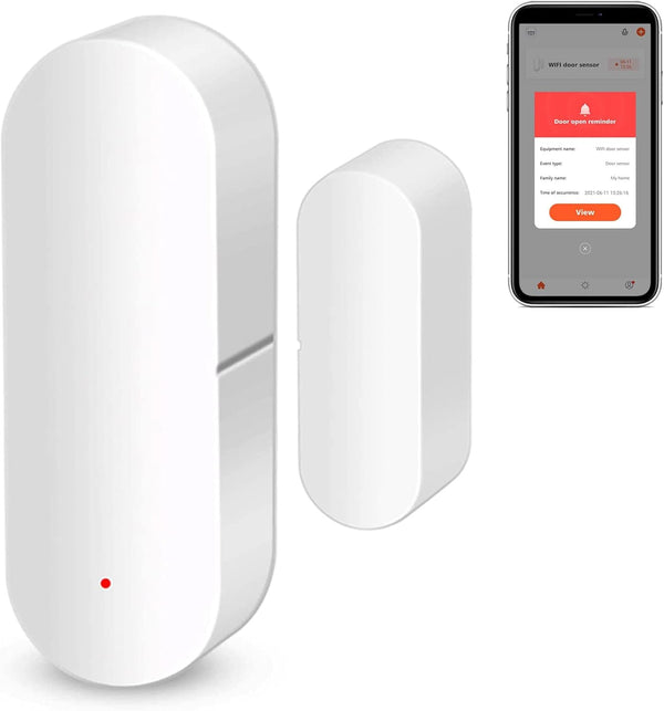 WiFi Door and Window Sensor, Wireless Contact Sensor with App Notification Alerts, Smart Home Automation, 1 Pack