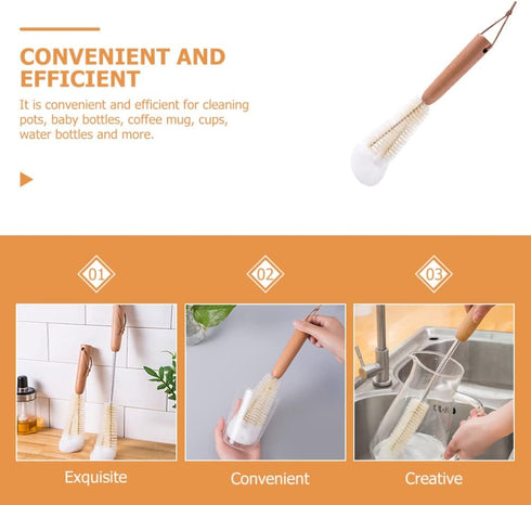 Bottle Brush Cleaner, Short Handle Bottle Cleaning Brush for Water Bottles, Coffee Mugs, Tea Pots