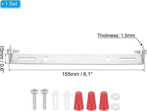 155mm (6.1") PATIKIL Universal Light Fixture Mounting Bracket Kit, Light Crossbar Ceiling Light Plate with Screw