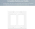 2-Gang White Decorator Wall Plate Cover for Double Switch, Outlet, Dimmers, USB, GFCI, Electrical Faceplate (4-Pack)