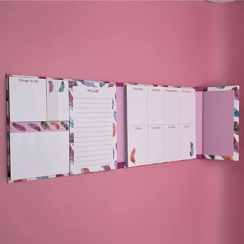 Nicepaper Cute Weekly Organizer Self-Stick Notes, Pastel Memo Pad Set with Feather Shapes, Perfect for Weekly Note