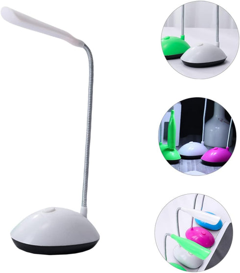 Foldable White Plastic Table Lamp, Battery Powered LED Desk Lamp for Reading