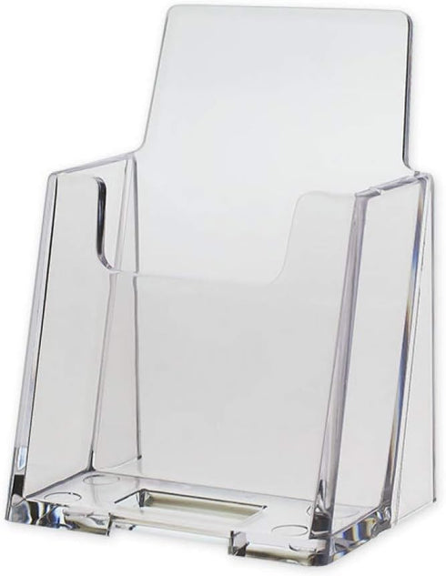 Premium Vertical Clear Business Card Holder, Slant Back