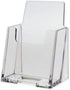 Premium Vertical Clear Business Card Holder, Slant Back