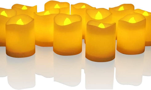 Battery Operated Flickering Flameless LED Votive Candles by Novelty Place (Pack of 24)
