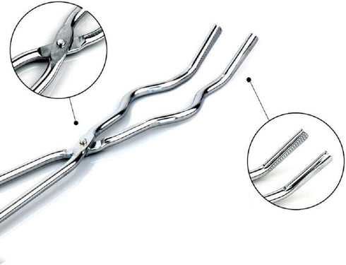 8 Inches Crucible Tongs Stainless Steel Professional Grade Crucible SS Casting Tool Lab Tongs, aggtong-1