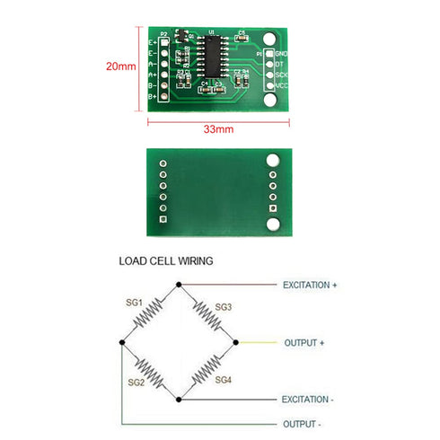ShangHJ 4 Sets Digital Load Cell Weight Sensor + HX711 ADC Module for Arduino DIY Kitchen Scale Kit (10kg)