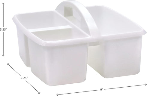 Teacher Created Resources White Portable Plastic Storage Caddy 6-Pack for Classroom and Office Organization