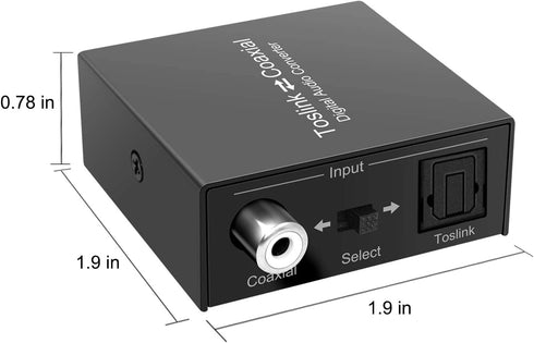 Optical to Coaxial Digital Audio Converter Adapter, Bi-Directional Coaxial to/from SPDIF Optical Audio Signal Converter