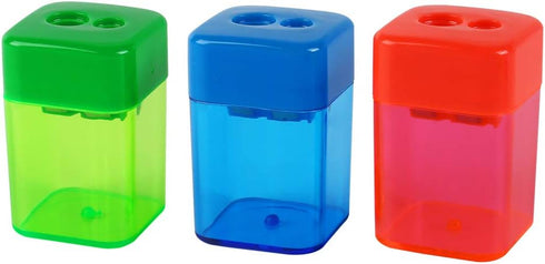Eagle Manual Pencil Sharpener - 2 Holes for Standard and Jumbo Color Pencils, Pack of 2 (Red)