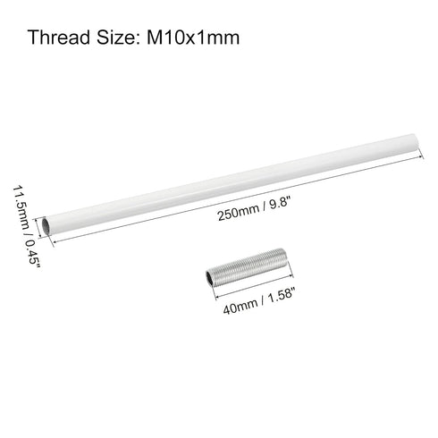 MECCANIXITY 9.8" 2 Set Threaded Extension Rod, Lamp Pipe with Connector Light Fixture Parts for Pendant Light Island