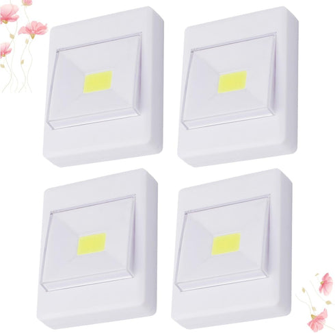 4pcs Closet, Mipcase Cob Battery Operated LED Cabinet Lights, Emergency White Wall-Mounted Under Cabinet Lighting