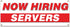 MIGHTY SKINS Now Hiring Servers| 18" X 48" Banner | Apply Inside Employment Help