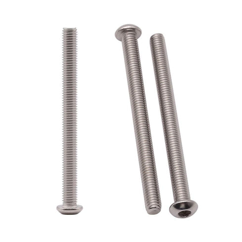 1/4-20 x 1-3/4" Hex Socket Button Head Cap Screws (25 Pack) - 304 Stainless Steel, Bright Finish