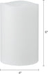 4x6 Inch 5-Hour Mikasa LED Wax Pillar Candle, White Wavy Flameless Candle with Dancing Flame Effect and Timer - Battery