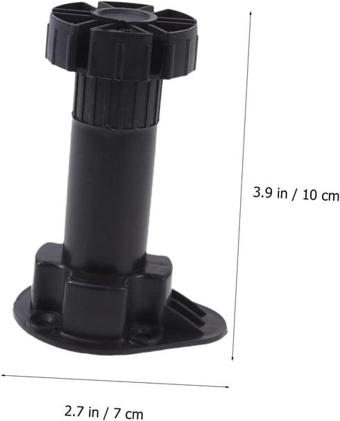 8pcs Holibanna Thickened Adjustable Plastic Furniture Legs for Sofa Cabinet Table Feet Support Black Height Non-Rust