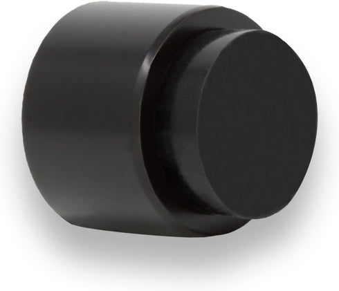 EVI Stainless Steel Door Stoppers | Adhesive and Screw Fastening Door Handle Stopper, Black, 1.1 x 1.1 Inch