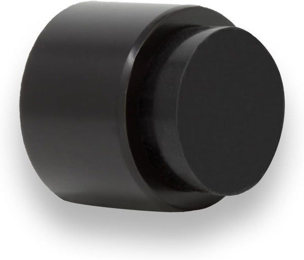 EVI Stainless Steel Door Stoppers | Adhesive and Screw Fastening Door Handle Stopper, Black, 1.1 x 1.1 Inch