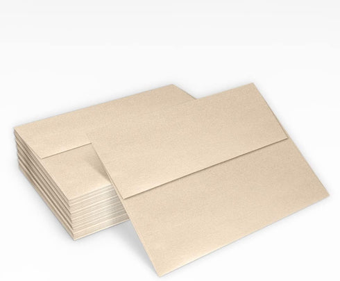 LUXPaper A7 Invitation Envelopes | 5 1/4" x 7 1/4" | 50 Qty | Peel & Press | Taupe Metallic | 80lb. Text