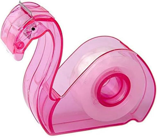 Cute Tape Dispenser Desktop, Cartoon Flamingos Tape Holder, Portable Tape Cutter for Kids School Office Accessory