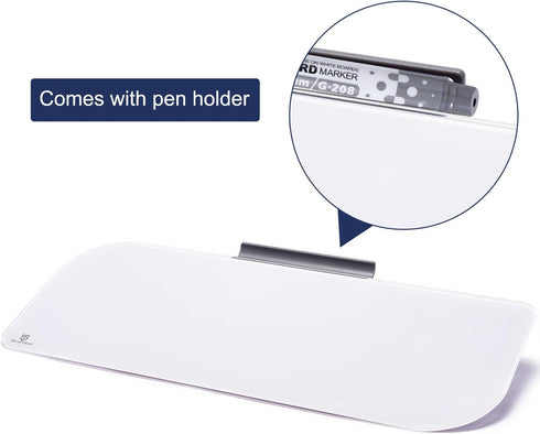 TSJ OFFICE Glass Dry-Erase Whiteboard, 16 X 6 Inches Tabletop Easel Board for Artist, Teacher, and Student