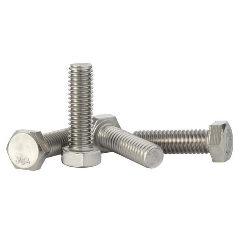 M10-1.5 x 30mm Hex Head Screw Bolts, Fully Threaded Stainless Steel 18-8, Quantity 10