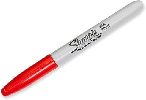 Sharpie 30002 Fine Point Permanent Marker, Red Color, Pack of 2 Boxes of 12, Marks on Paper and Plastic, Resist Fading