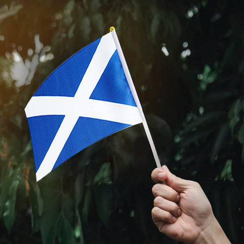 Scotland Flag Mini Handheld Flags on Stick, Ideal for Party Parades, Sports Events & Patriotic Decorations