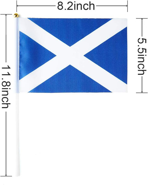 Scotland Flag Mini Handheld Flags on Stick, Ideal for Party Parades, Sports Events & Patriotic Decorations