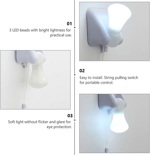 2.8X2.3X5 Inch Closets OSALADI Led Tent Light Portable Battery Operated Pull-Cord Lantern for Camping and Outdoor Use