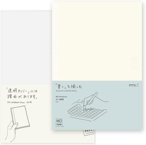 DESIGNPHIL Midori A5 Notebook, 15295006, Graph Ruled + Notebook Cover