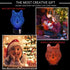 3D 7 Ticent Animals Wolf Night Light Touch Control Desk Lamps, Color Changing Table Lights with Acrylic Flat, ABS Base