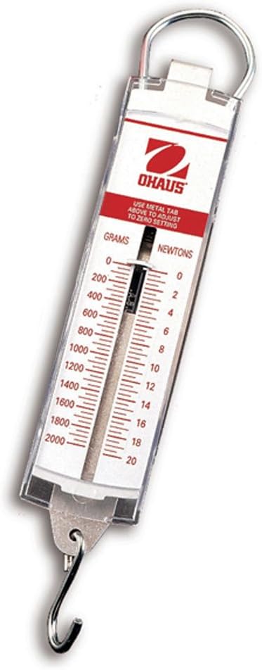 Ohaus 8001-MN Pull-Type Hanging Spring Scales, 250g x 10g, and 2.5N x 0.1N