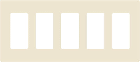 ENERLITES Screwless Decorator Wall Plate, 5-Gang, Unbreakable Polycarbonate Thermoplastic, Light Almond
