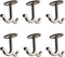 Zinc Alloy Double Prong Ceiling Hook, 6 pcs Under The Table Coat Hook for Closet, Bathroom, Kitchen, Garage