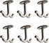Zinc Alloy Double Prong Ceiling Hook, 6 pcs Under The Table Coat Hook for Closet, Bathroom, Kitchen, Garage
