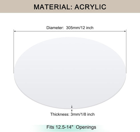 12" 12.5-14" Lampshade Diffuser, Diameter Round Diffuser Lamp Shade for Drum Style Lampshades Pendants Softening Light