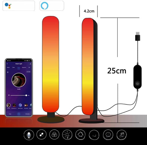 LianGSanSan Set 2, Smart LED Table Lamp, App-Controlled Ambient Light, USB-Powered, of Color Changing