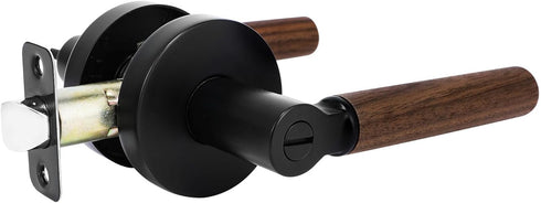 Walnut Wood Privacy Door Lever - Reversible Keyless Locksets Door Handles for