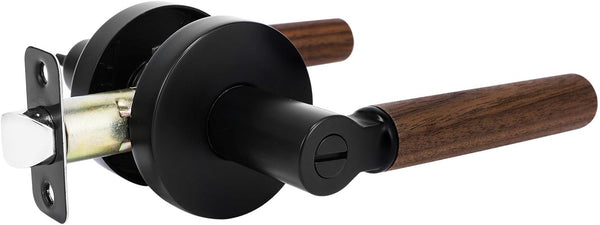 Walnut Wood Privacy Door Lever - Reversible Keyless Locksets Door Handles for