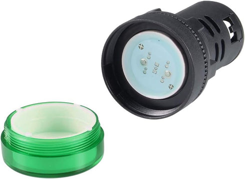 uxcell 4Pcs Green Indicator Light, AC/DC 110V, 22mm Panel Mount for Electrical Control Panel